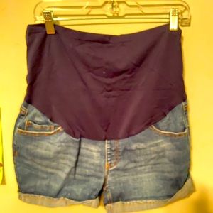 Maternity jean shorts